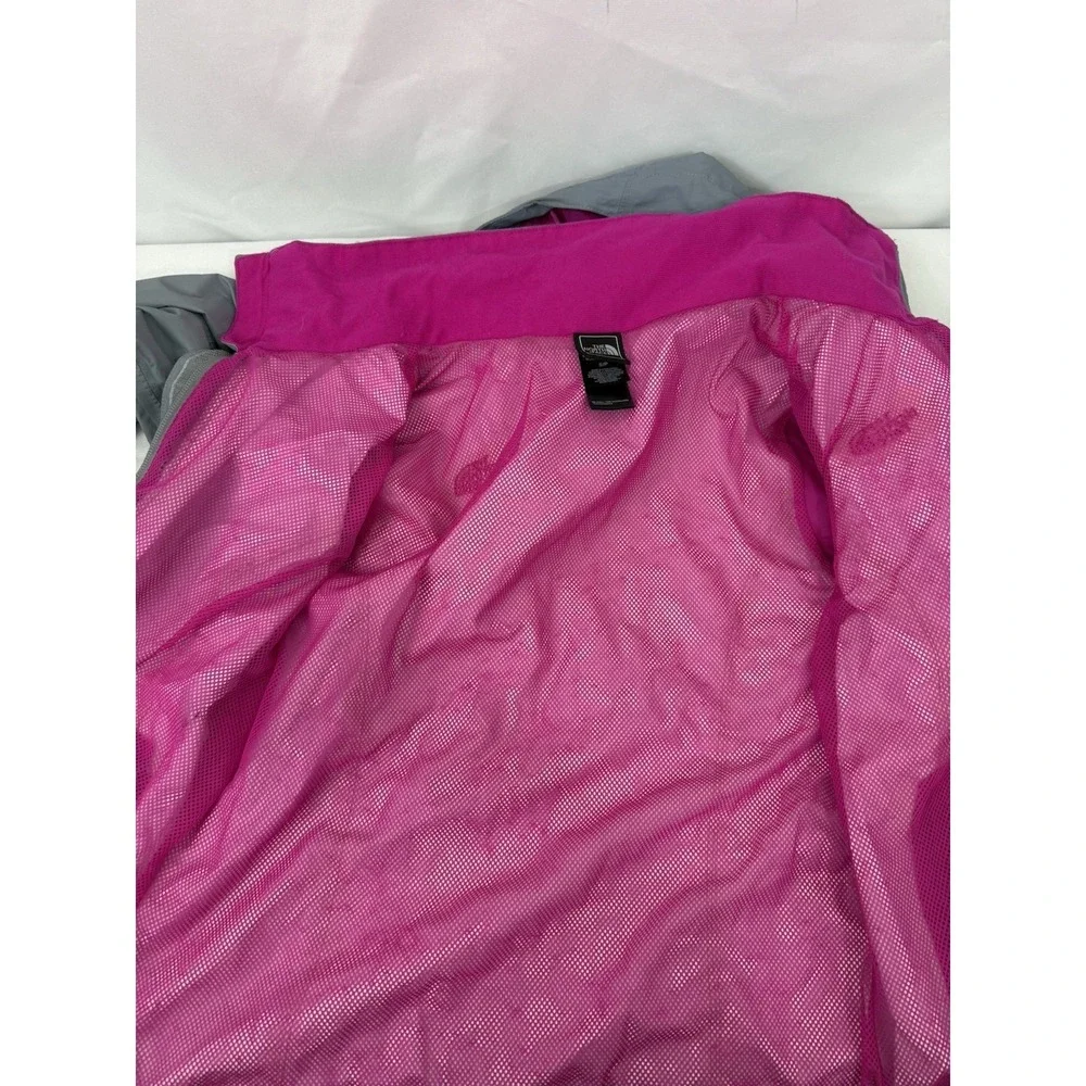 The North Face HyVent Windbreaker‎ Rain Jacket Woman's S Hooded Shell Gray/Pink